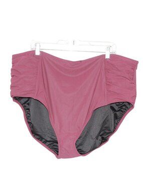 LL Bean Women's Shaping Swimwear High Waist Brief UPF 50+ Beachwear Pool Red 26W